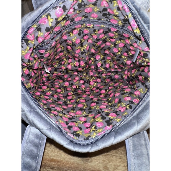 VERA BRADLEY Mini Satchel Crossbody Moonlight Gray Soft Quilted Microfiber - Picture 6 of 6